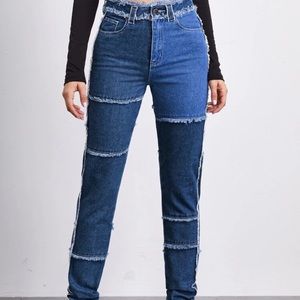 SHEIN color block jeans